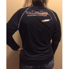 RCH Women's 1/4 Zip pullover-  black with orange print